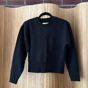 Everlane Washed Black Cropped Crewneck Sweatshirt Size S
